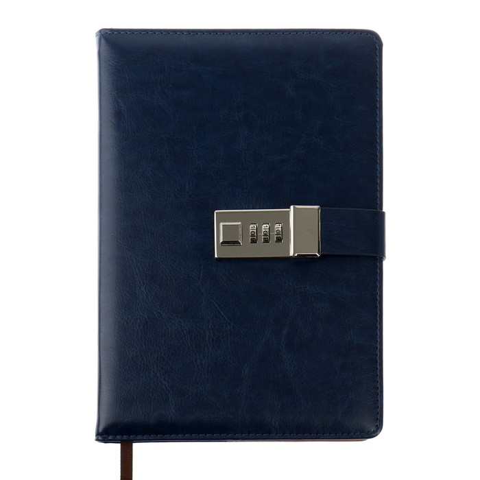 Ежедневник недатированный А5, 100 листов в клетку, с хлястиком, обложка кожзам (с кодовым замком) МИКС Ежедневник недатированный А5, 100 листов в клетку, с хлястиком, обложка кожзам (с кодовым замком) МИКС