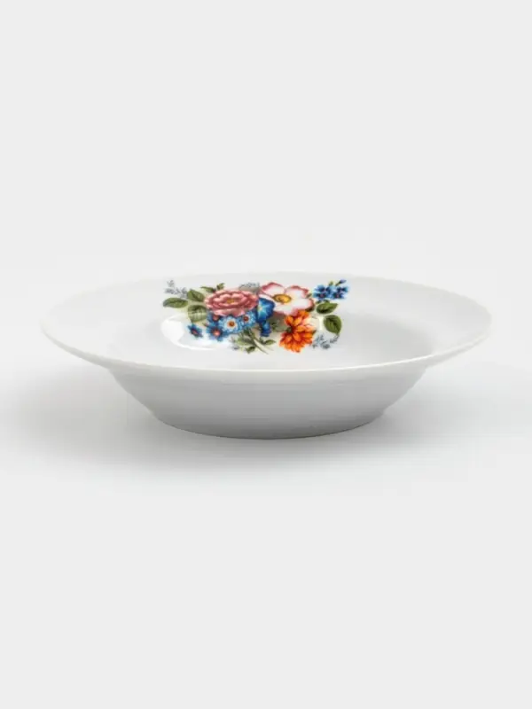 Тарелка глубокая Добрушский завод &laquo;Букет цветов&raquo;, 500 мл, d=24 см, фарфор, белая