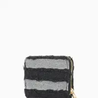 Кошелёк женский на молнии 8.5&times;2&times;11 см, джинсовый, чёрный