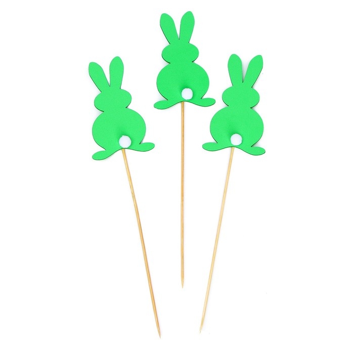 Топпер для торта «Зайка», 3 шт., МИКС Топпер для торта «Зайка», 3 шт., МИКС