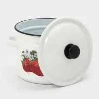 Кастрюля эмалированная, 7 л, d=23.5 см, с крышкой, белая