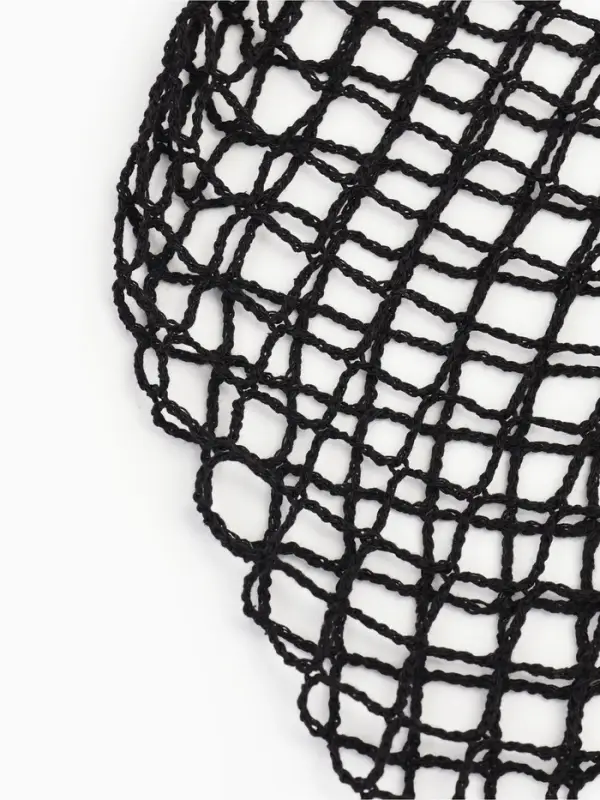 Сумка - авоська плетёная, клетка 1.5 см, чёрная