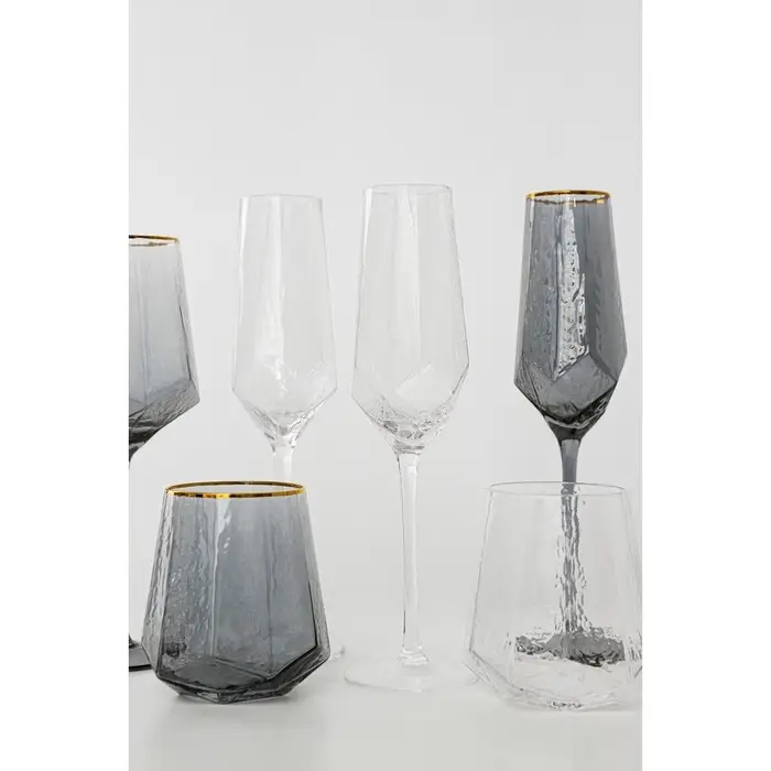 Набор стаканов Magistro &laquo;Дарио&raquo;, 450 мл, 10&times;11.5 см, 6 шт., с золотой отводкой, стекло, графит
