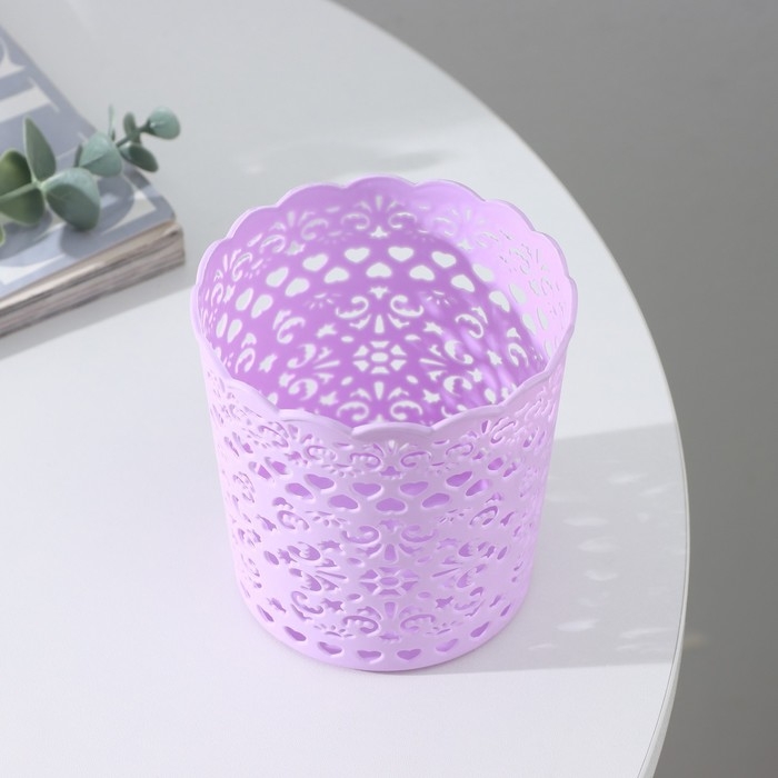 Корзина для хранения «Кружевной узор», пластик, 9,8×9,8×10 см, цвет МИКС Корзина для хранения «Кружевной узор», пластик, 9,8×9,8×10 см, цвет МИКС