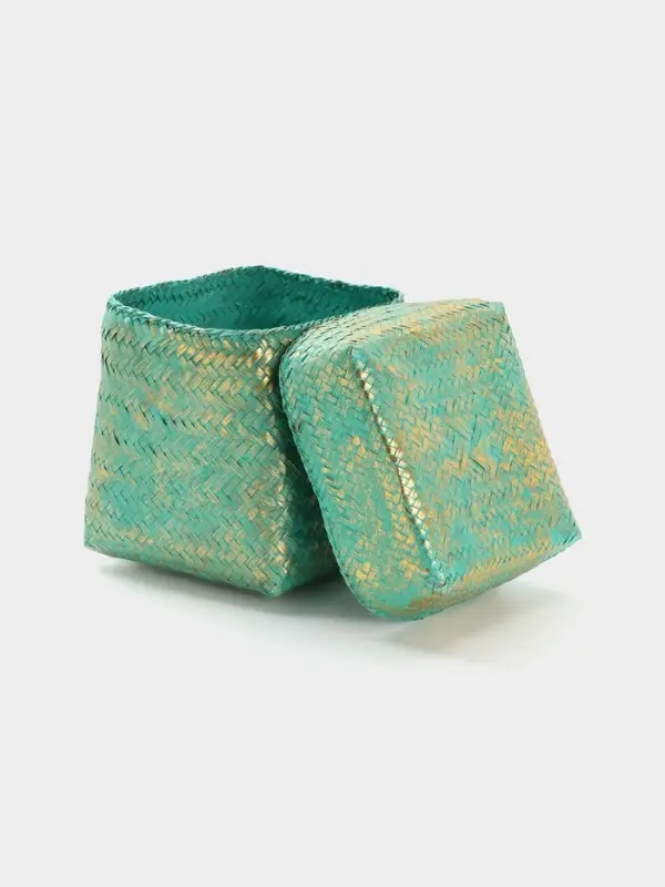 Корзинка плетёная &laquo;Голден&raquo;, 25&times;25&times;30 см, голубая