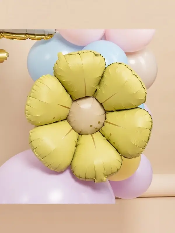 Воздушный шар фольгированный 25" &laquo;Ромашка&raquo;, жёлтый сатин