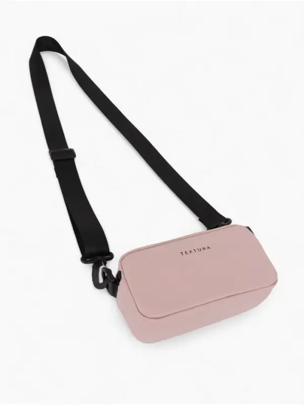 Сумка женская кросс-боди TEXTURA на молнии, 19&times;6&times;10.5 см, розовая