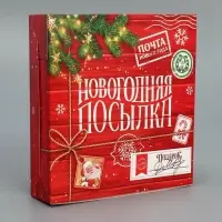 Коробка складная «Новогодняя посылка», 14 х 14 х 3,5 см