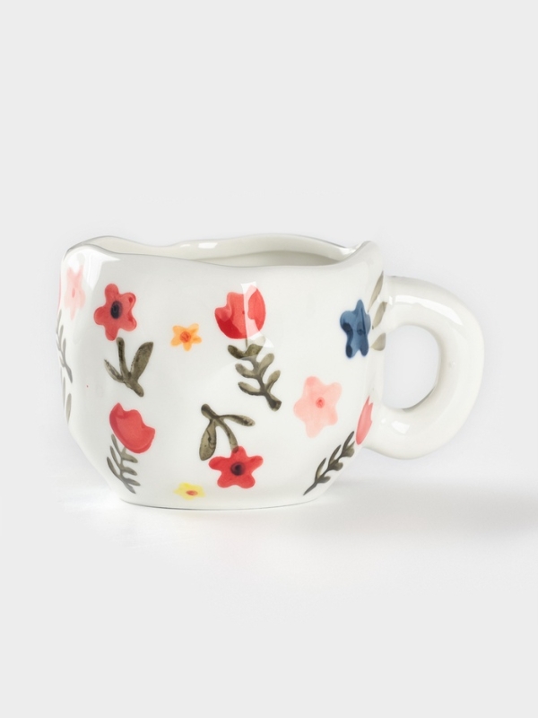 Чайная пара Доляна «Цветочная россыпь», чашка 220 мл, блюдце d=16 см, ручная роспись, керамика, белая Чайная пара Доляна «Цветочная россыпь», чашка 220 мл, блюдце d=16 см, ручная роспись, керамика, белая