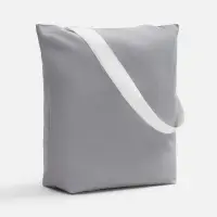 Шопер B5, серый с широкими белыми ручками