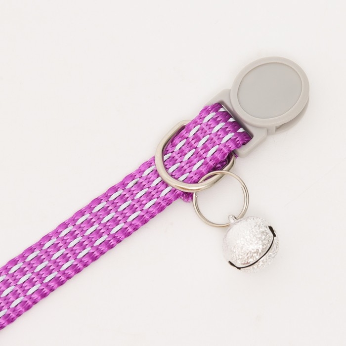 Ошейник кошачий светоотражающий, 19-32 х 1 см, фиолетовый Ошейник кошачий светоотражающий, 19-32 х 1 см, фиолетовый