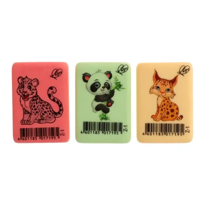 Ластик Луч Ластик Луч "ZOO" Z1, термопластичная резина (35 х 25 х 8 мм) пастельный, МИКС