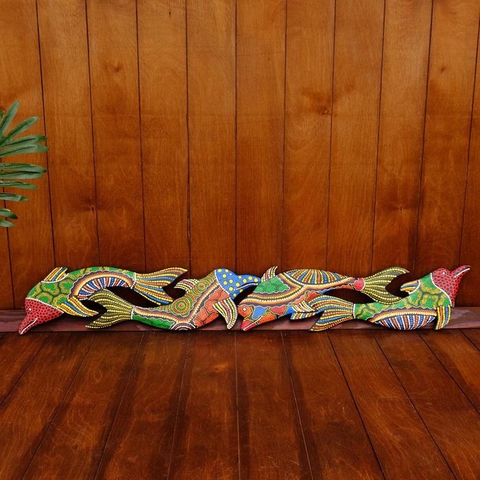 Панно  Панно "Дельфины" дерево 100х15х1,5 см МИКС