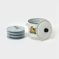 Кастрюля паровая 10л (белая)Манты Кастрюля паровая 10л (белая)Манты