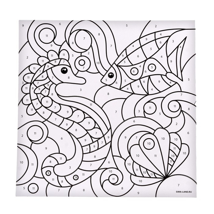 Фреска песком Фреска песком "Морской дуэт" + 9 цветов песка по 4 гр, блёстки, стека