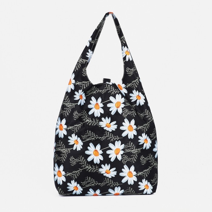 Сумка хозяйственная на кнопке, складная, цвет чёрный Сумка хозяйственная на кнопке, складная, цвет чёрный