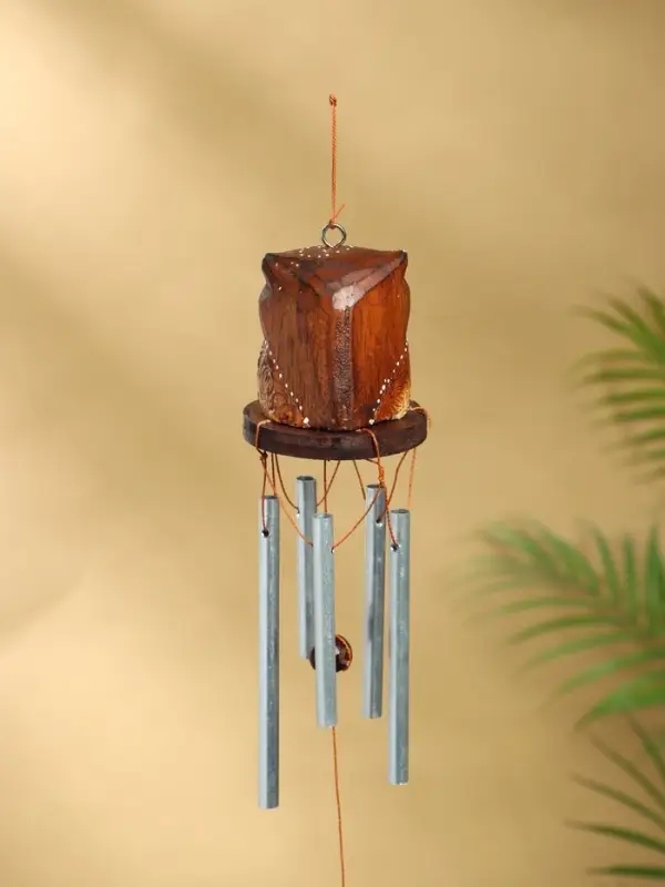 Музыка ветра &laquo;Пятнистая сова&raquo;, 5&times;5&times;40 см, дерево, металл