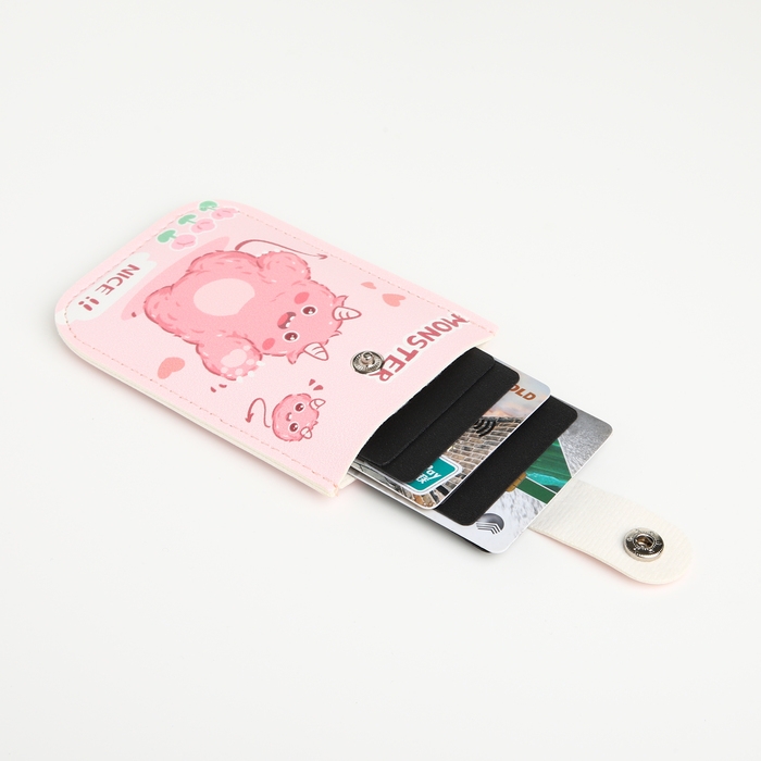 Картхолдер на кнопке, цвет розовый Картхолдер на кнопке, цвет розовый