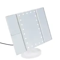 Зеркало Luazon KZ-07, подсветка, 30&times;18&times;7 см, 22 диода, 4хААА, (не в комплекте), белое