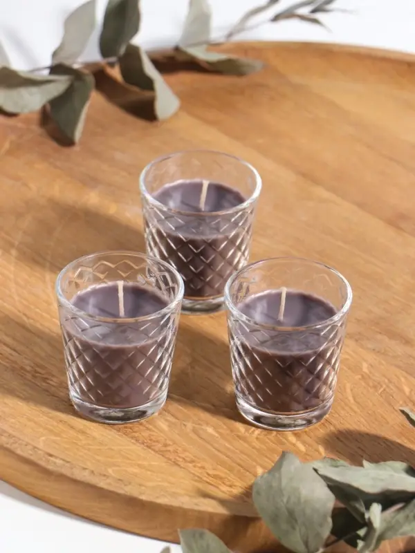 Ароматическая свеча в стакане, набор 3 шт., по 50 мл, 10 ч, 32 г, арабика