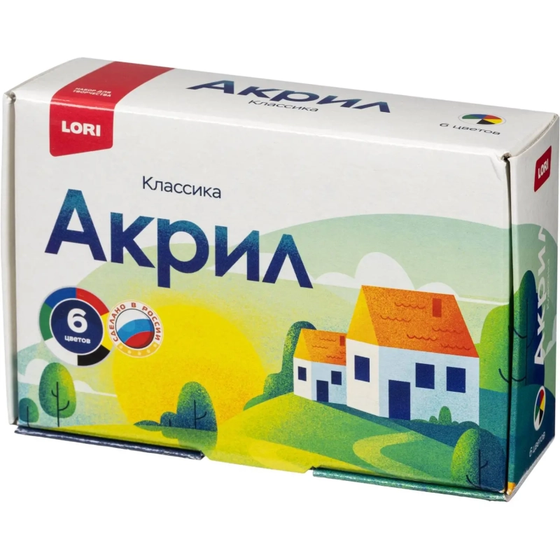 Краски акриловые КЛАССИКА, 6 цв. по 20 мл Акрк-001 набор