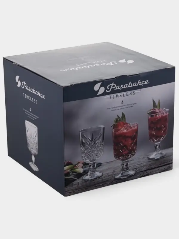 Бокалы для вина Paşabah&ccedil;e Timeless, 320 мл, набор 4 шт., стекло, прозрачные