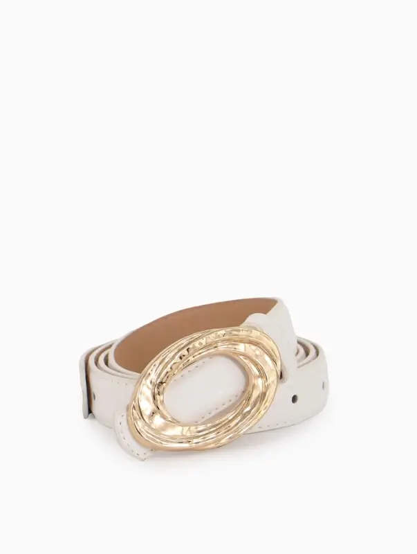 Ремень жен 04-01-01-04, Июнь2513, 2,4*0,3*110 см, без винта, пряж золото, гвоздик, белый