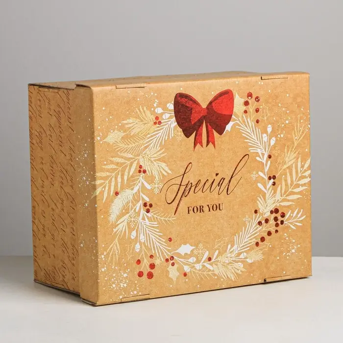 Коробка подарочная новогодняя складная «Счастья», 31,2 х 25,6 х 16,1 см, Новый год Коробка подарочная новогодняя складная «Счастья», 31,2 х 25,6 х 16,1 см, Новый год