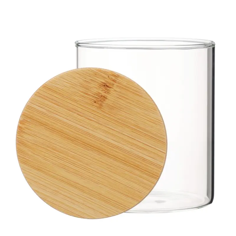 VETTA ЭКО Эллипс Банка для хранения 450мл, 10х8,5см, стекло, бамбук