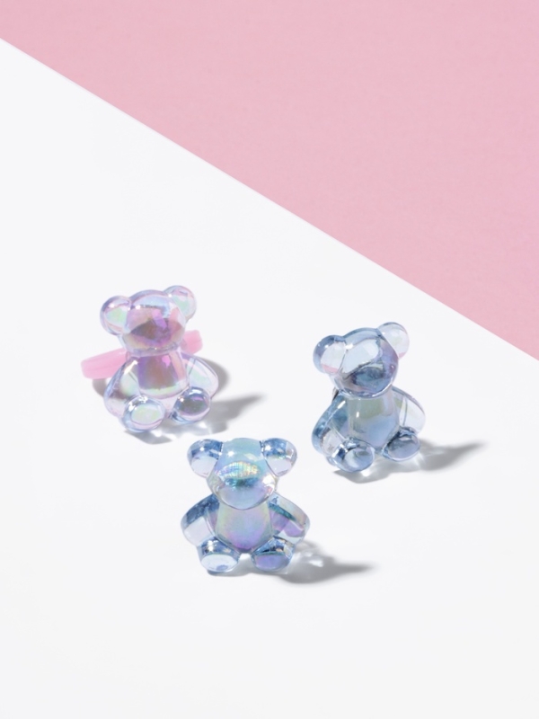 Набор детский Набор детский "Выбражулька" 2 предмета: клипсы, кольцо, мишка, цвет МИКС