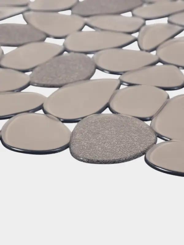 Коврик в раковину "Галька" 30х40 см прозрачный, цвет  серо-коричневый