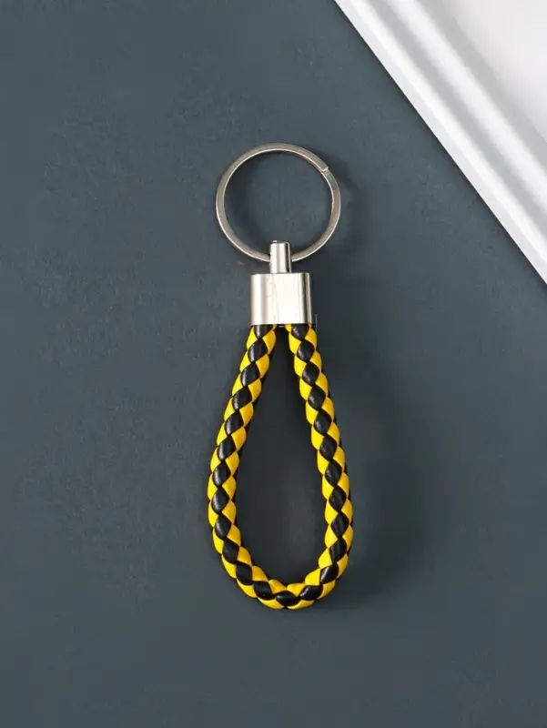 Брелок для ключей на кольце &laquo;Ремешок плетёнка&raquo;, кожзам, 8 см, МИКС