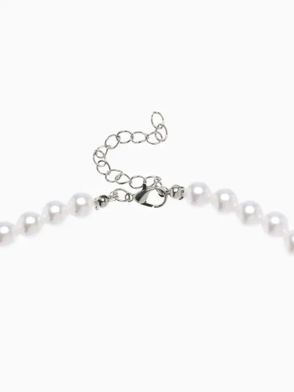 Колье &laquo;Жемчуг. Бантик&raquo;, L=32 см, белое в серебре