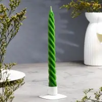 Свеча витая, 2.3&times;24.5 см, 5 ч, 50 г, тёмно-зелёная
