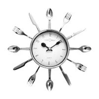 Часы настенные интерьерные &laquo;Вилки, ложки, поварешки&raquo;, серия: Кухня, бесшумные, плавный ход, 25&times;25 см, циферблат d=11 см, от батарейки 1&times;АА
