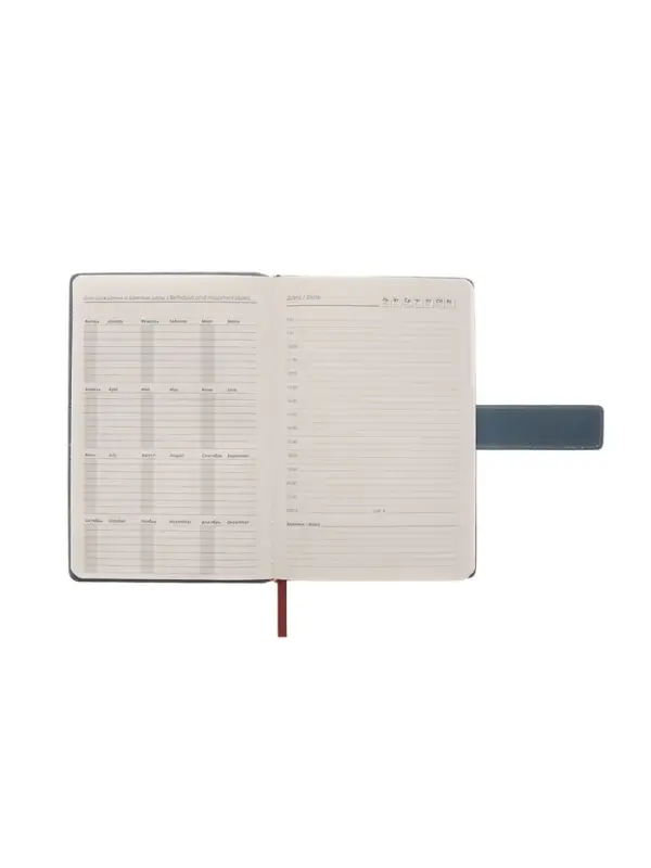 Ежедневник недатированный формат А5, с хлястиком, 128л, линия, пвх, Индиго Ежедневник недатированный формат А5, с хлястиком, 128л, линия, пвх, Индиго