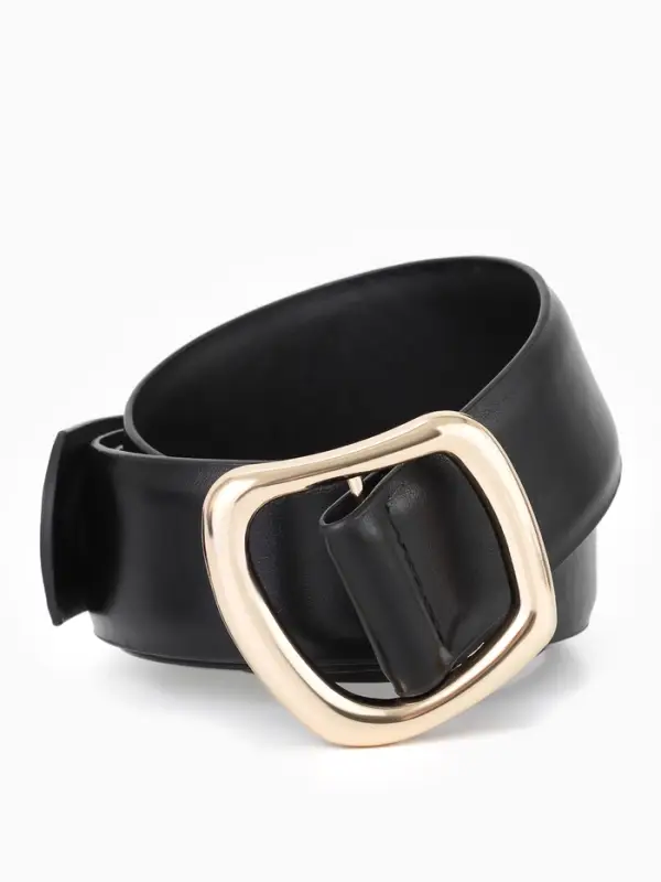 Ремень женский, затяжка, без винта, 4&times;110 см, пряжка золотистая, чёрный