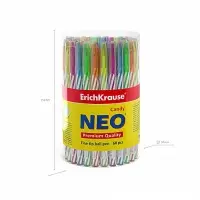 Ручка шариковая ErichKrause Neo Candy, игольчатый узел 0.7 мм, чернила синие, супермягкое письмо, длина линии письма 1000 метров, МИКС