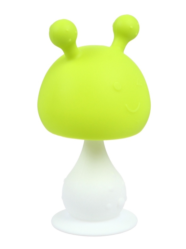 Прорезыватель силиконовый с погремушкой «Грибочек», цвет зеленый, Крошка Я