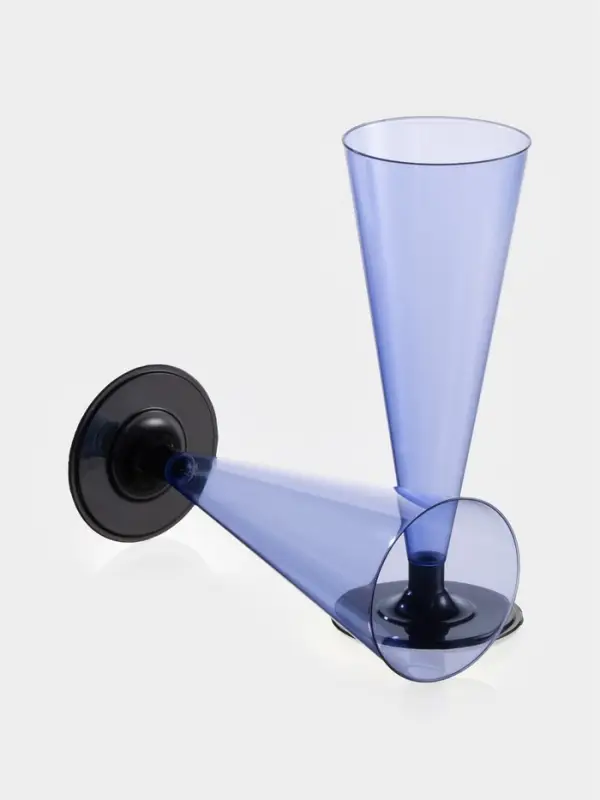 Фужер одноразовый «Конус», 150-180 мл, синий