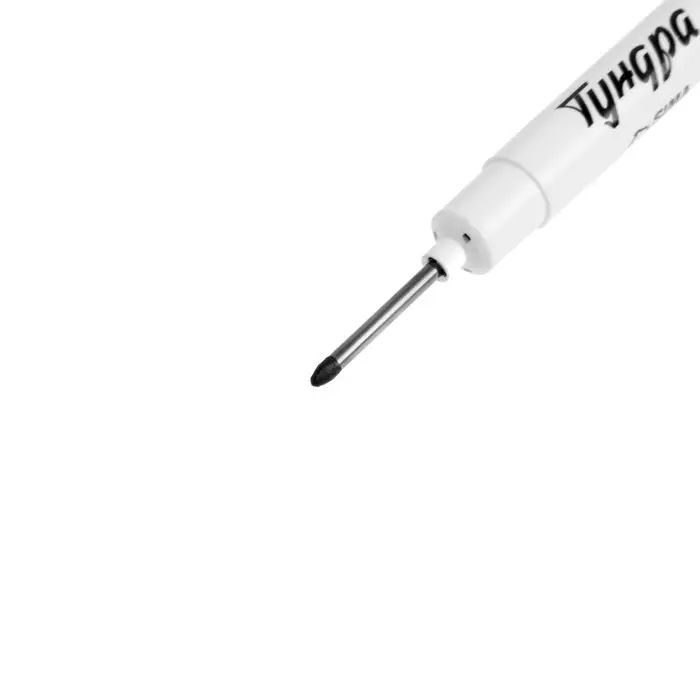 Маркер строительный ТУНДРА, удлиненный тонкий металлический наконечник, черный, 1.4 мм Маркер строительный ТУНДРА, удлиненный тонкий металлический наконечник, черный, 1.4 мм