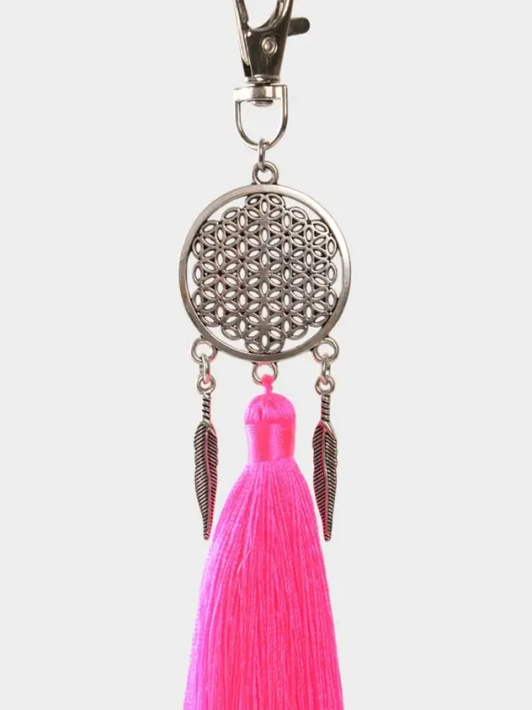 Брелок-кисточка Брелок-кисточка "Ловец снов" 17 см, цв. розовый, серебристый