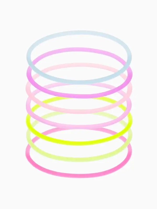 Силиконовый браслет &laquo;Светящийся&raquo;, тонкая линия, набор 10 шт. цвет МИКС, 5.5 см