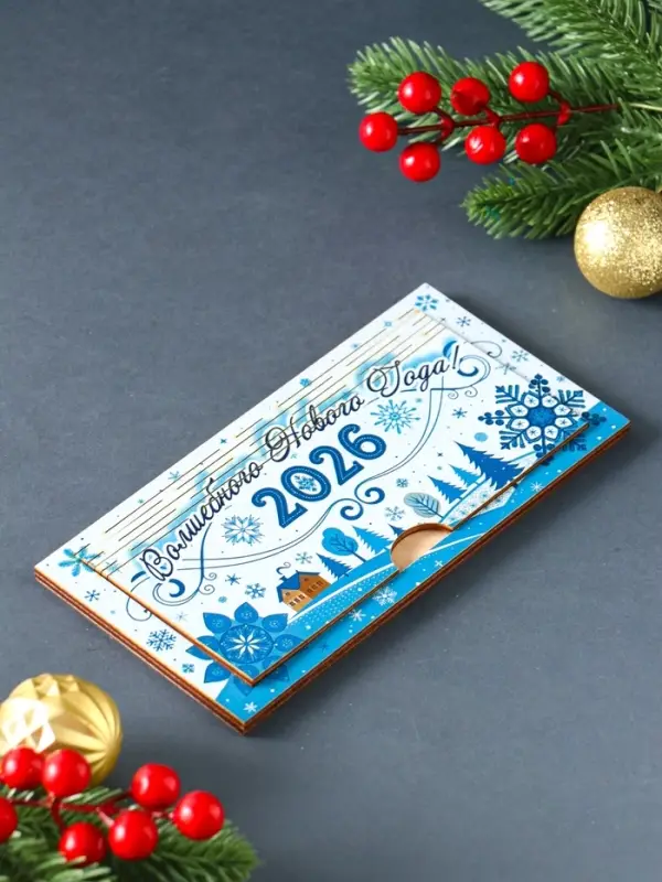 Купюрница "С Новым Годом 2026" шкатулка для денег