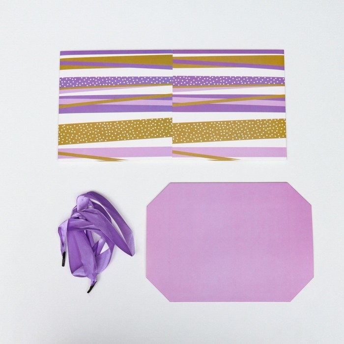 Коробка Самосборная Коробка Самосборная "Линии" Лиловая 15х15х15 см
