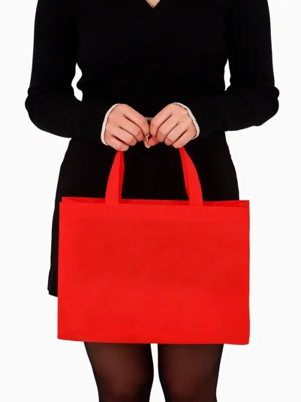 Пакет с петлевой ручкой, сумка - шопер &laquo;Эко&raquo;, 35&times;31&times;8 см, красный