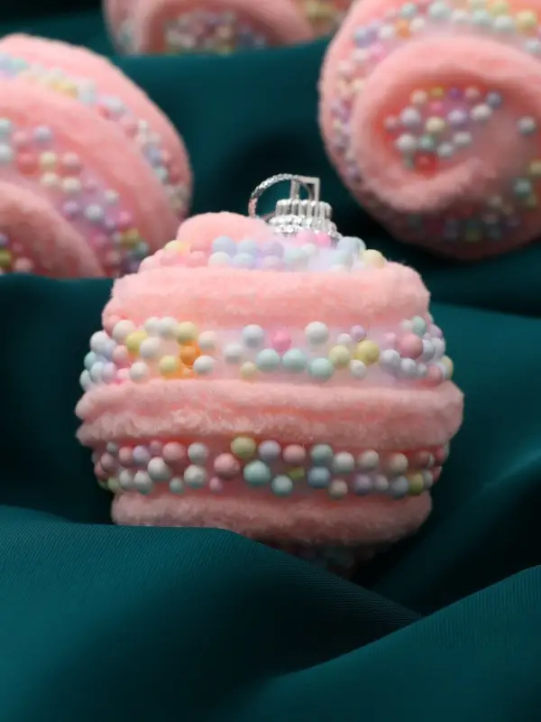 Набор шаров пластик d-6 см, 6 шт Набор шаров пластик d-6 см, 6 шт "Маттео" розовый