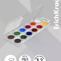 Краски акварельные ErichKrause Road Beast, 12 цветов
