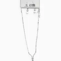 Набор 2 предмета: серьги, колье &laquo;Вечерний шик&raquo;, белый в серебре