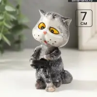 Фигурка полистоун лак &laquo;Котишка с телефоном&raquo;, 7&times;6&times;7 см